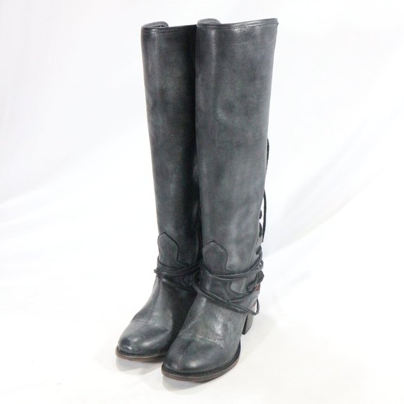 Like New FREEBIRD by STEVEN FB-Coal Grey Leather Boots Sz 9 US Wmn - Picture 4 of 8